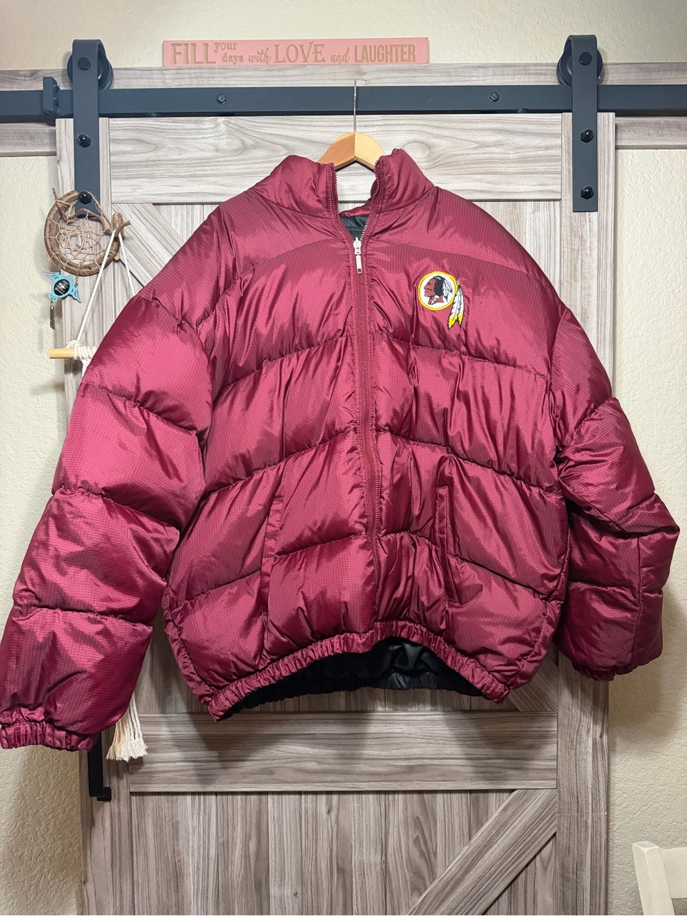 Vintage 90s Starter NFL Pro Line Washington Reversible Down Puffer Jacket 2XL